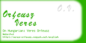 orfeusz veres business card